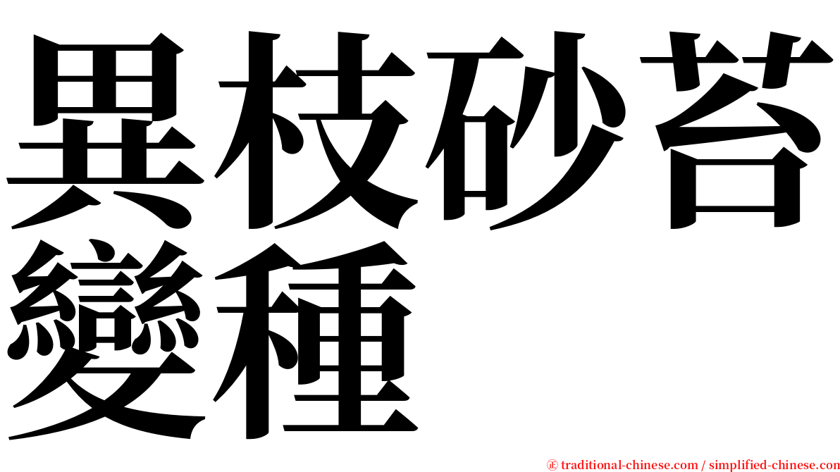 異枝砂苔變種 serif font