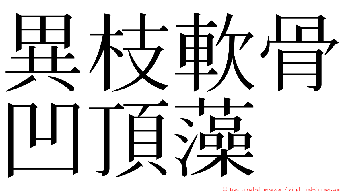 異枝軟骨凹頂藻 ming font