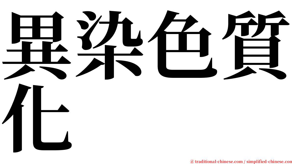 異染色質化 serif font