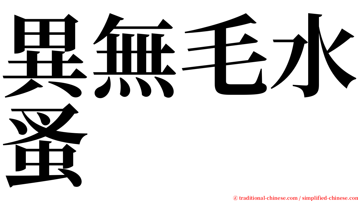 異無毛水蚤 serif font