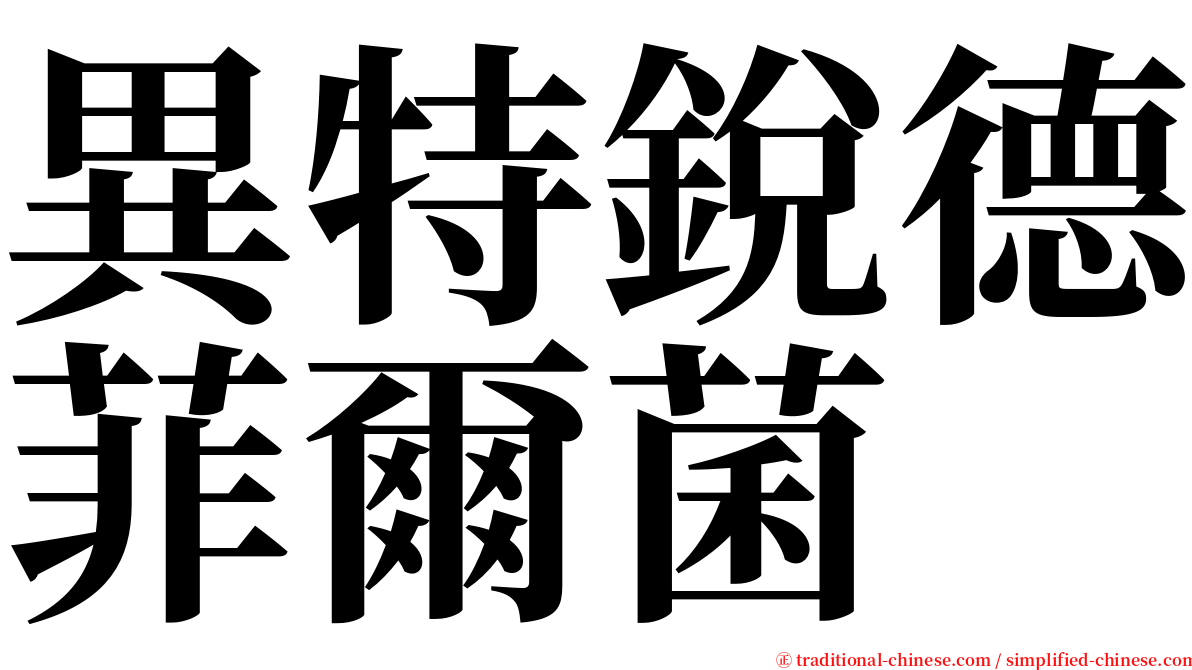 異特銳德菲爾菌 serif font