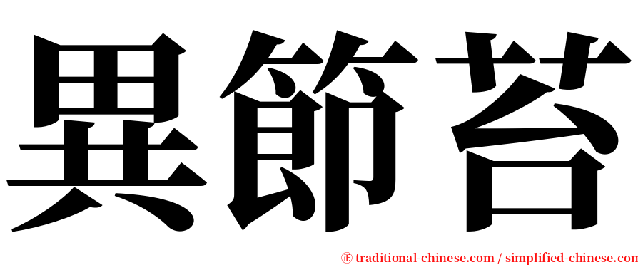 異節苔 serif font