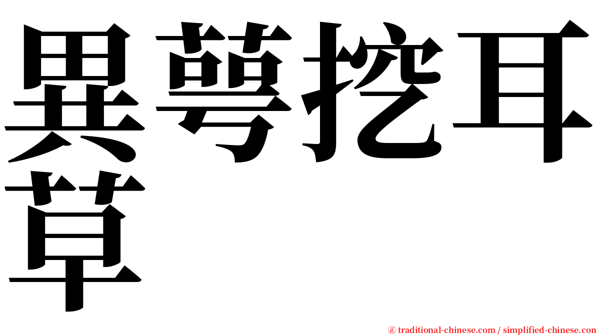 異萼挖耳草 serif font