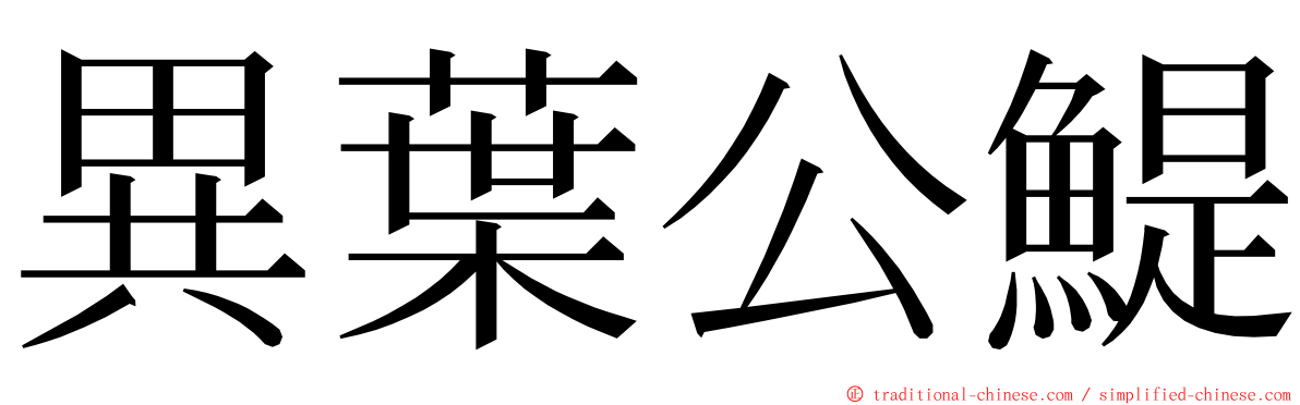 異葉公鯷 ming font