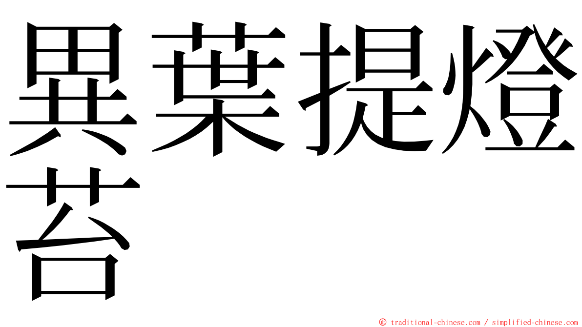 異葉提燈苔 ming font