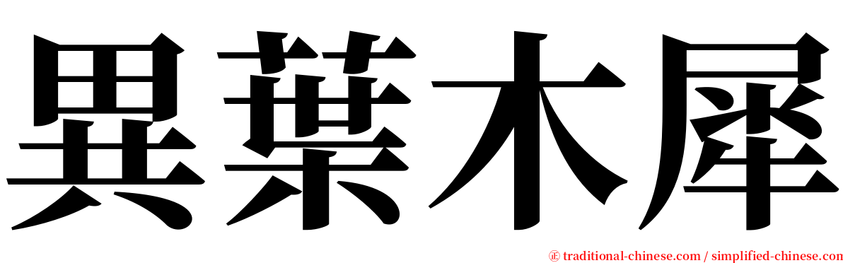 異葉木犀 serif font