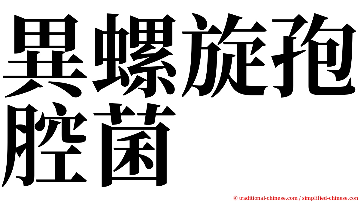 異螺旋孢腔菌 serif font