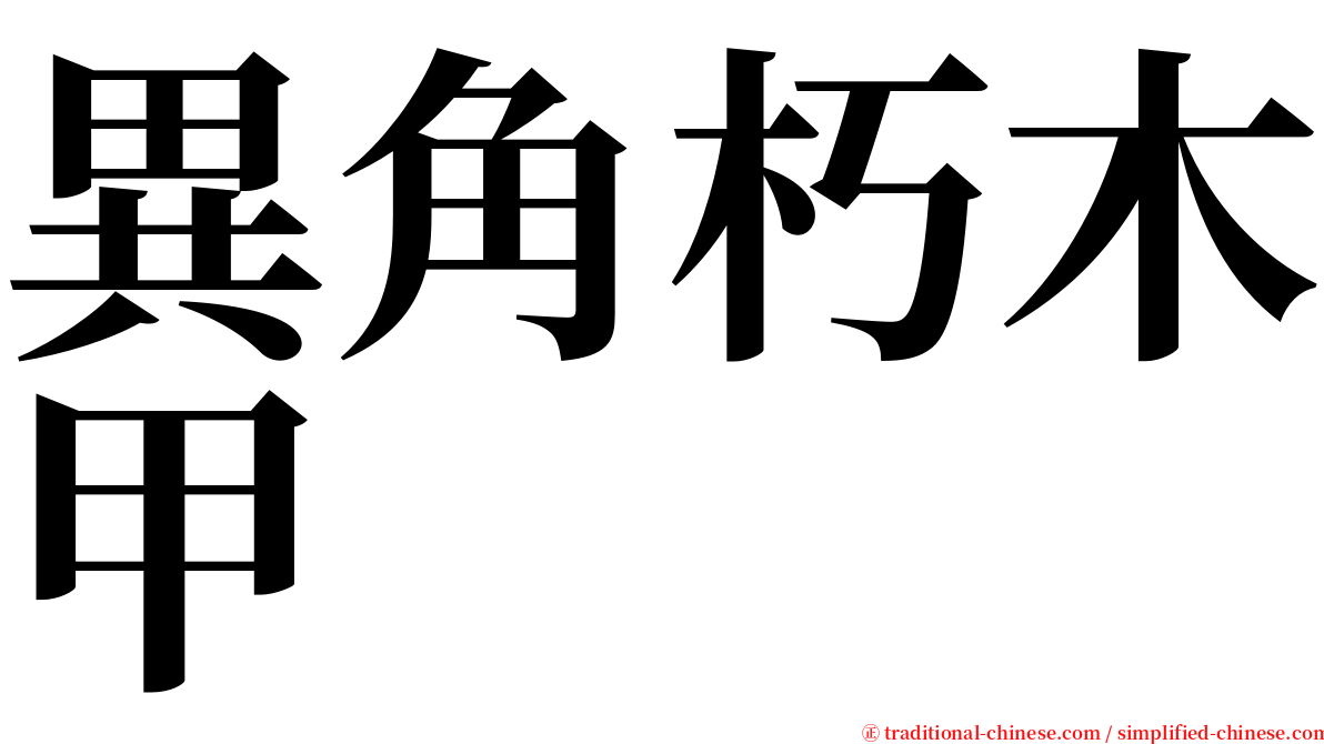 異角朽木甲 serif font