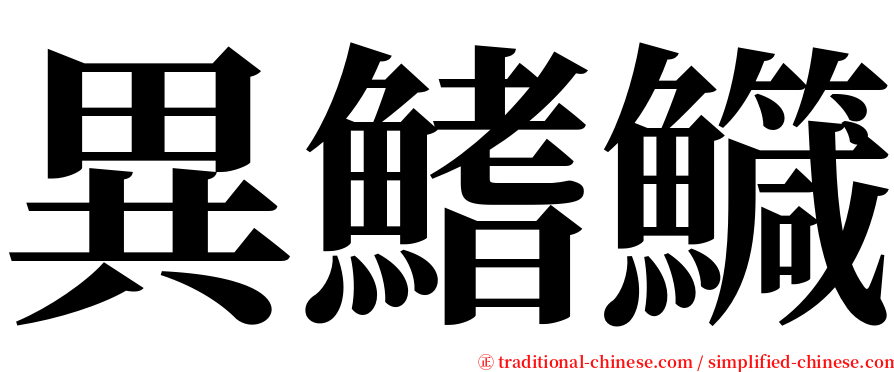 異鰭鱵 serif font