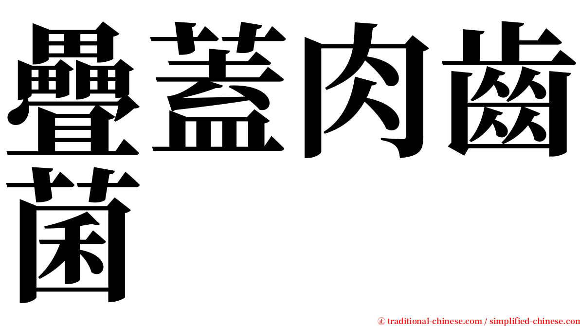 疊蓋肉齒菌 serif font