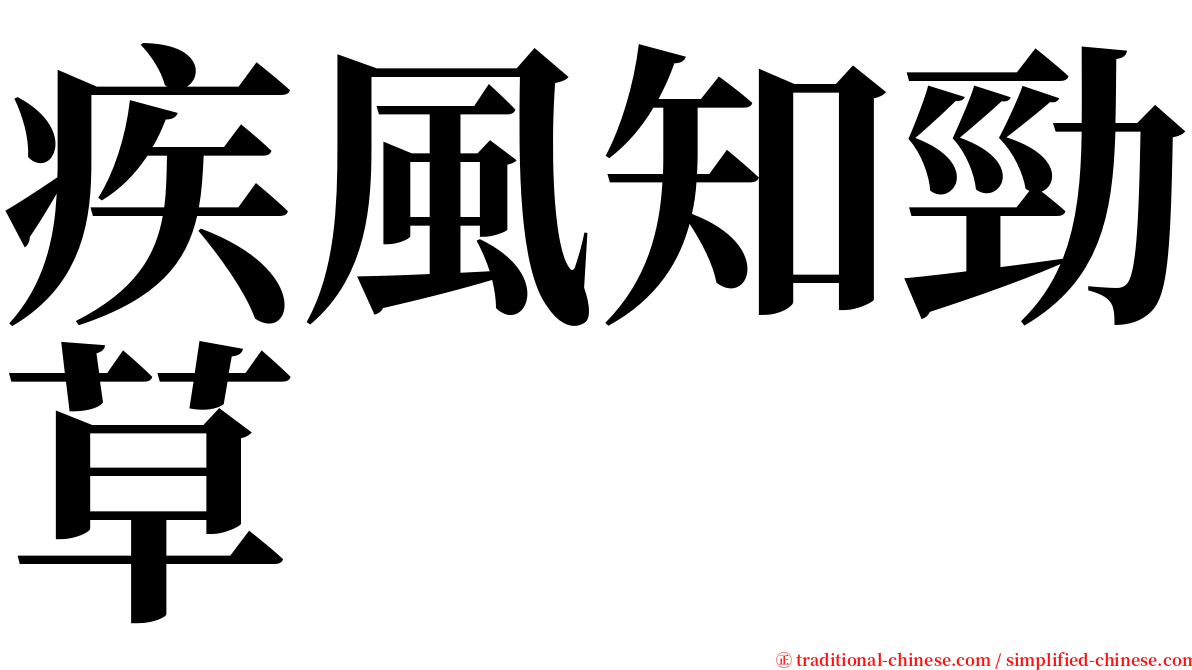 疾風知勁草 serif font