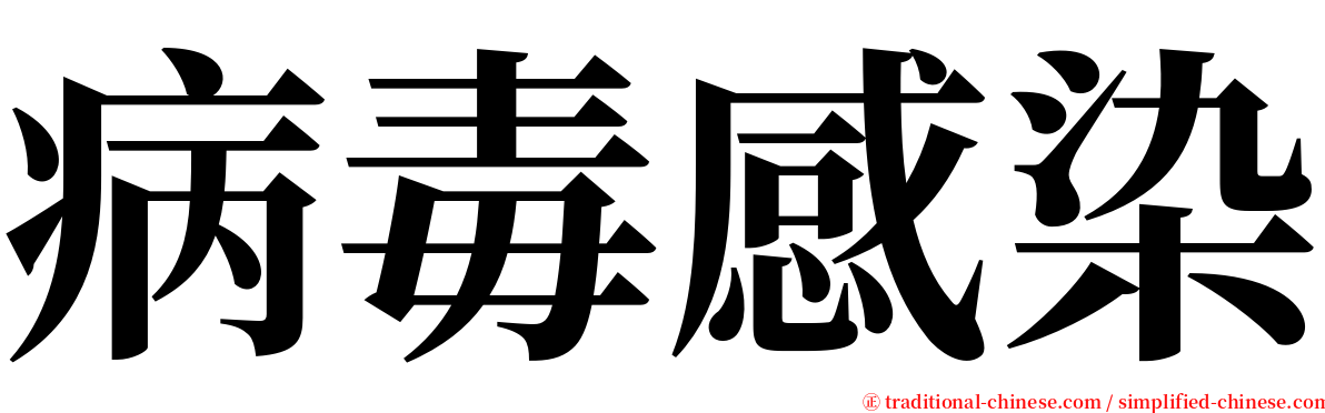 病毒感染 serif font