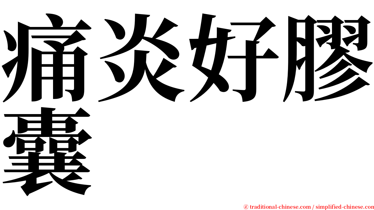 痛炎好膠囊 serif font