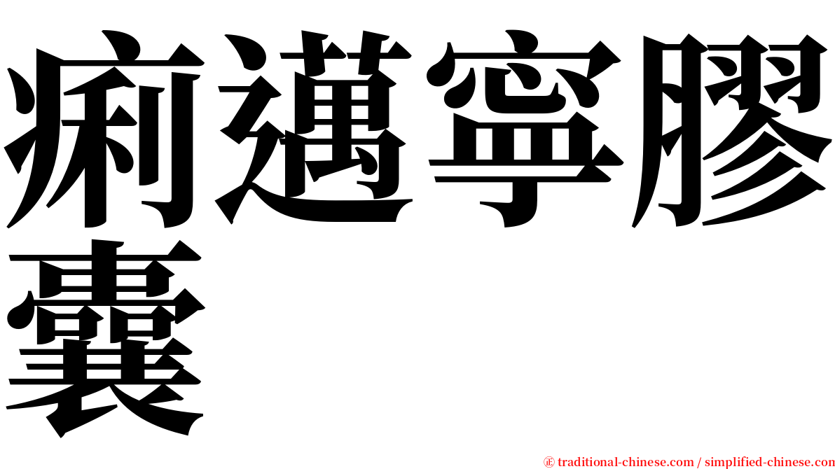 痢邁寧膠囊 serif font