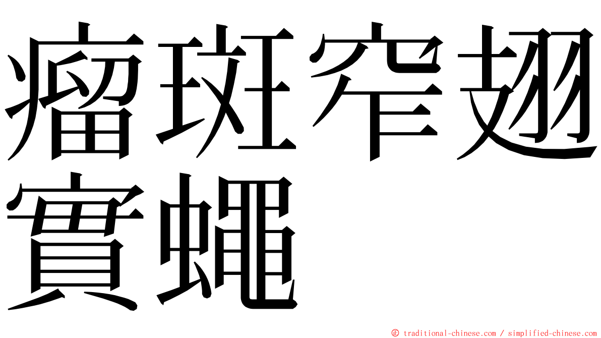 瘤斑窄翅實蠅 ming font