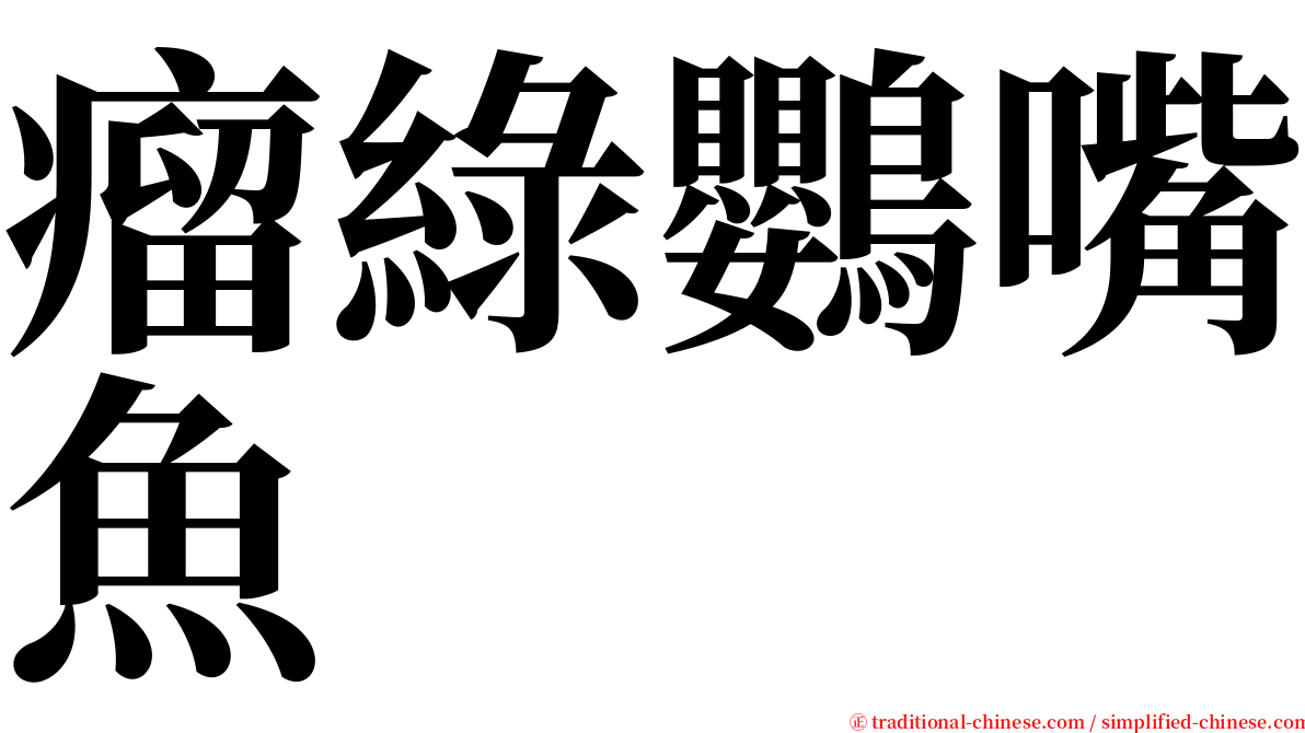 瘤綠鸚嘴魚 serif font