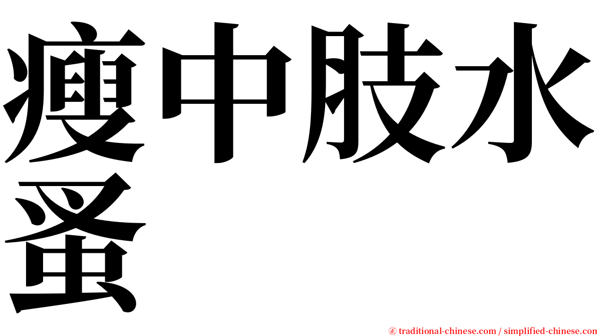 瘦中肢水蚤 serif font