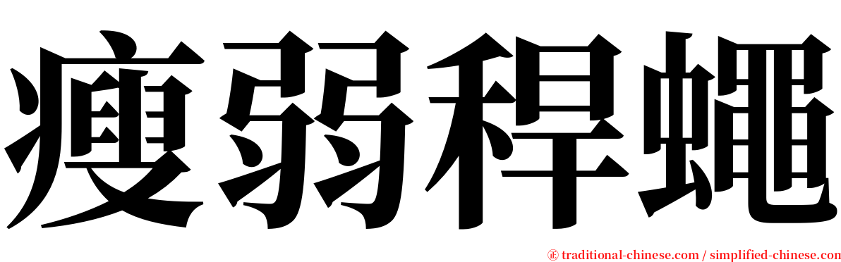 瘦弱稈蠅 serif font