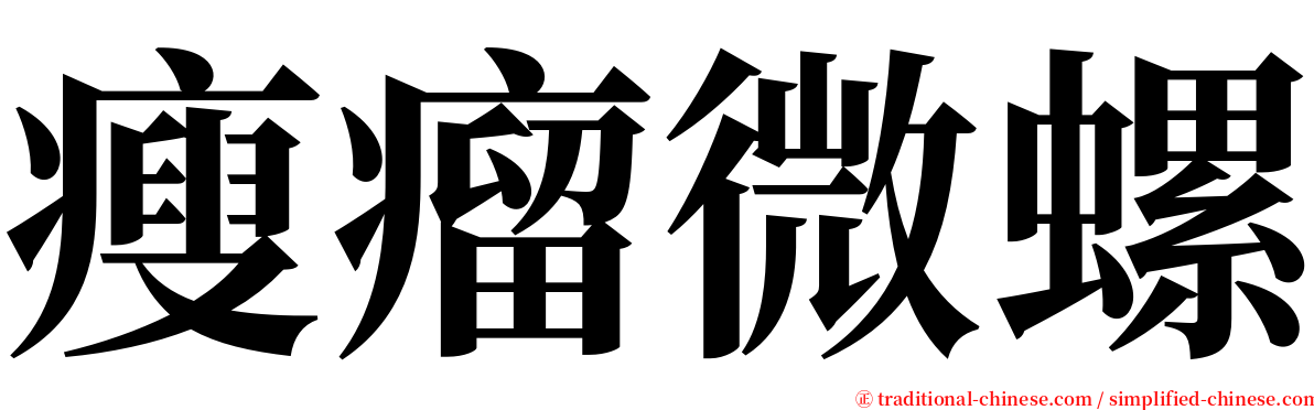 瘦瘤微螺 serif font