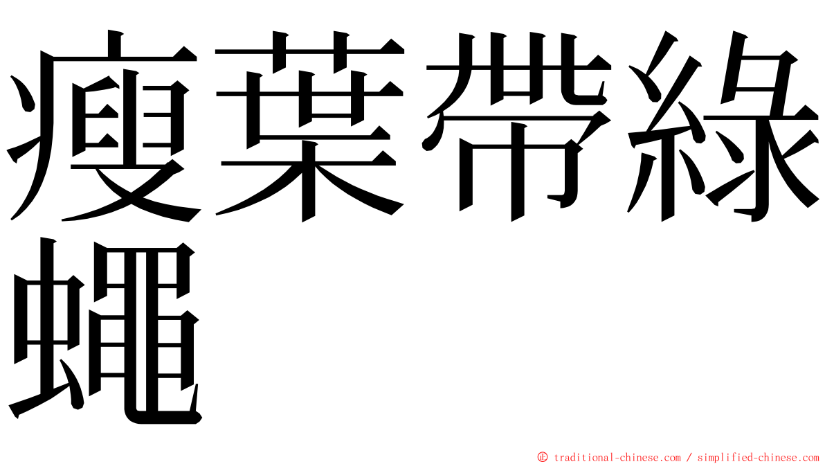 瘦葉帶綠蠅 ming font