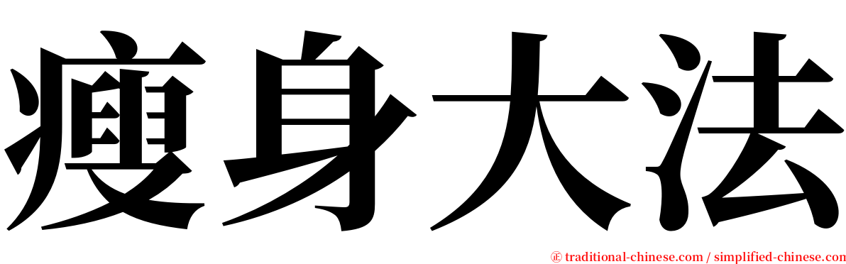 瘦身大法 serif font