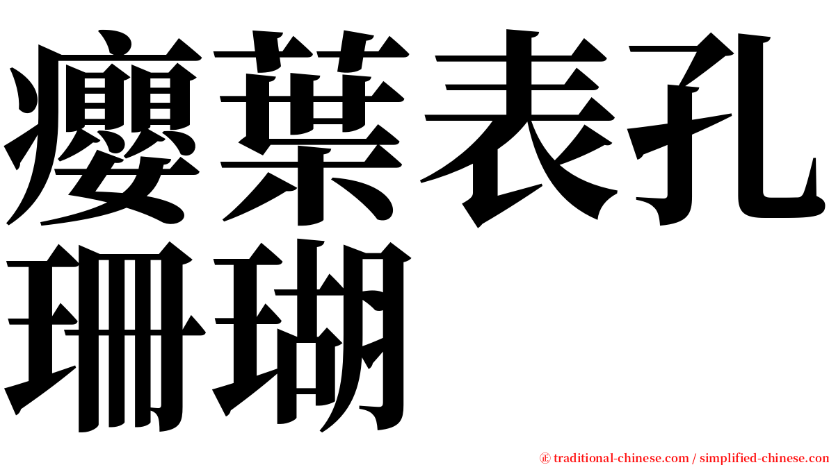 癭葉表孔珊瑚 serif font