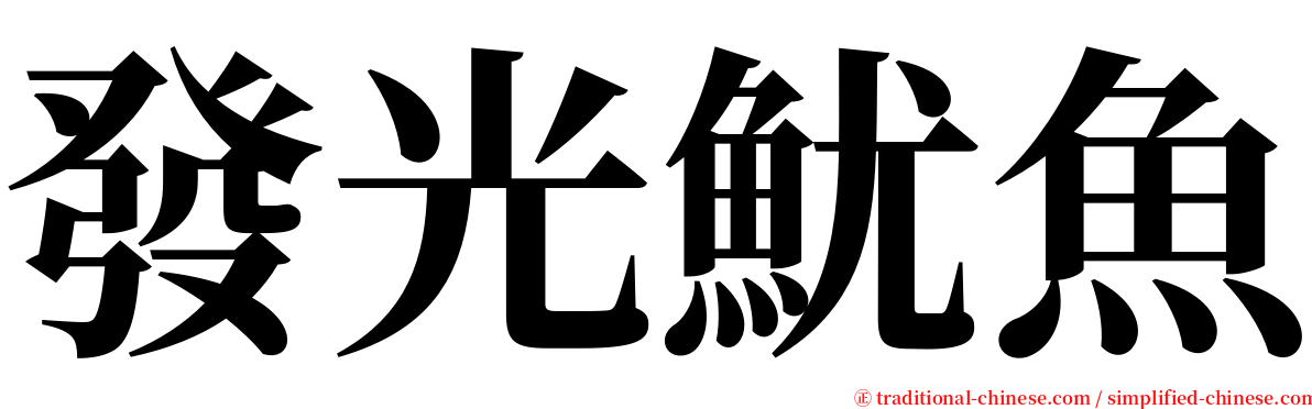 發光魷魚 serif font