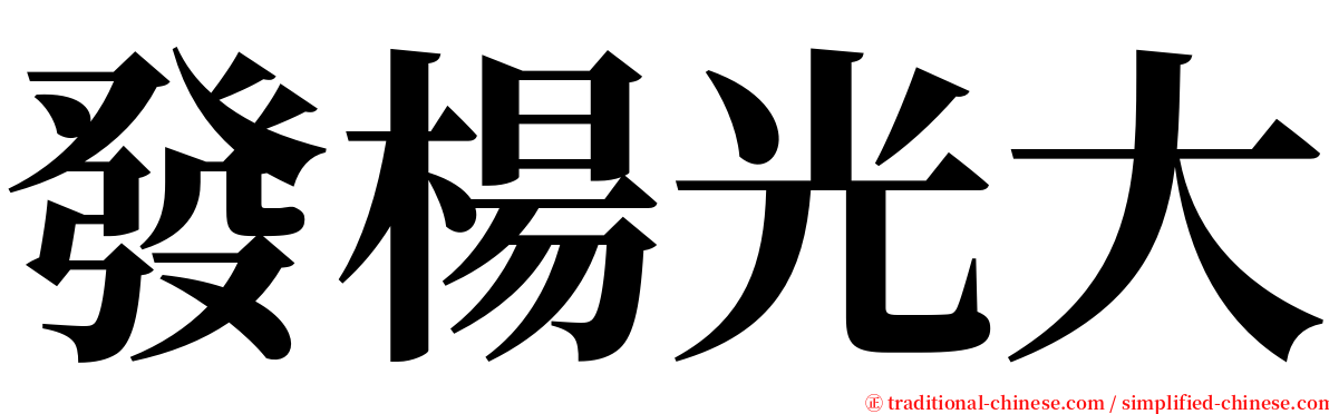 發楊光大 serif font