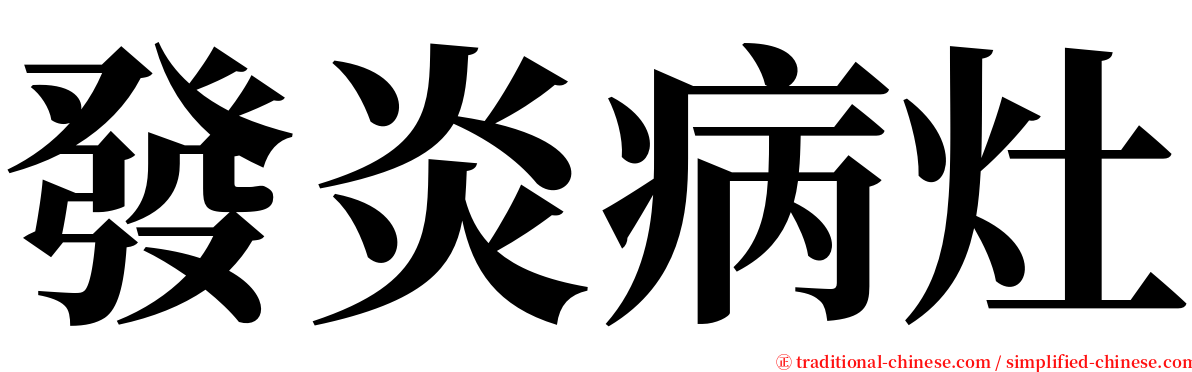 發炎病灶 serif font