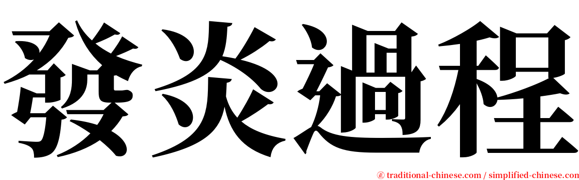 發炎過程 serif font