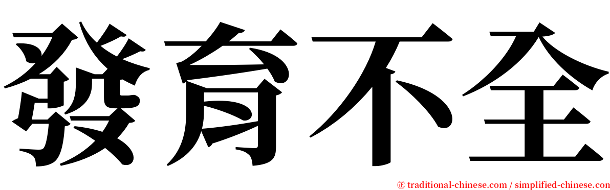 發育不全 serif font