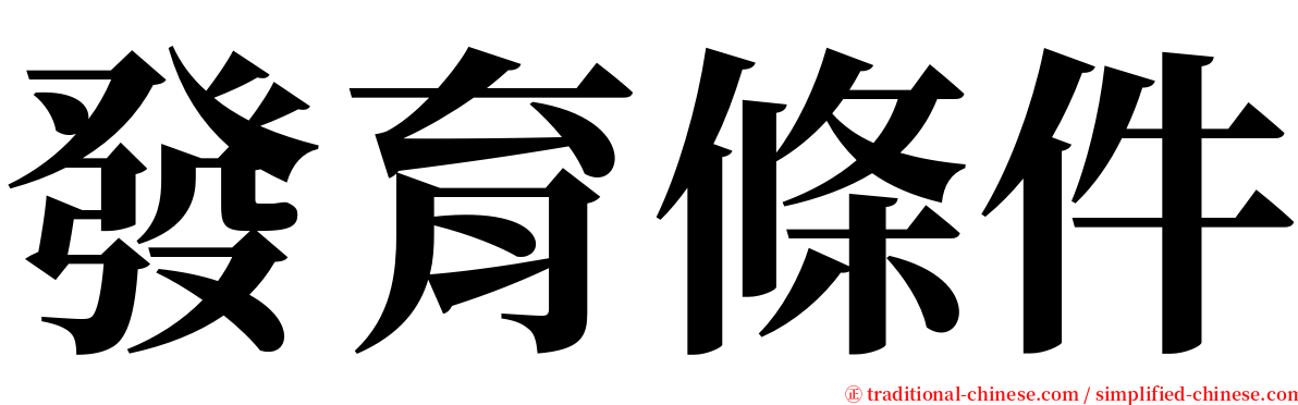 發育條件 serif font