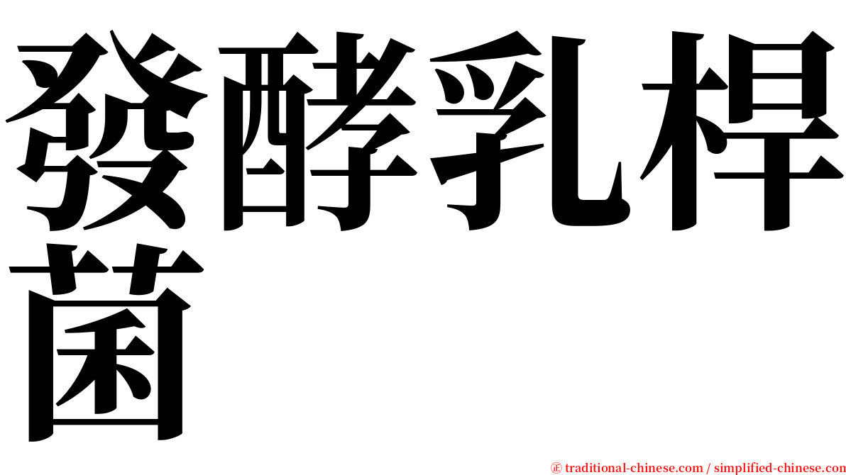 發酵乳桿菌 serif font