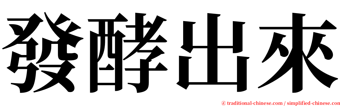 發酵出來 serif font