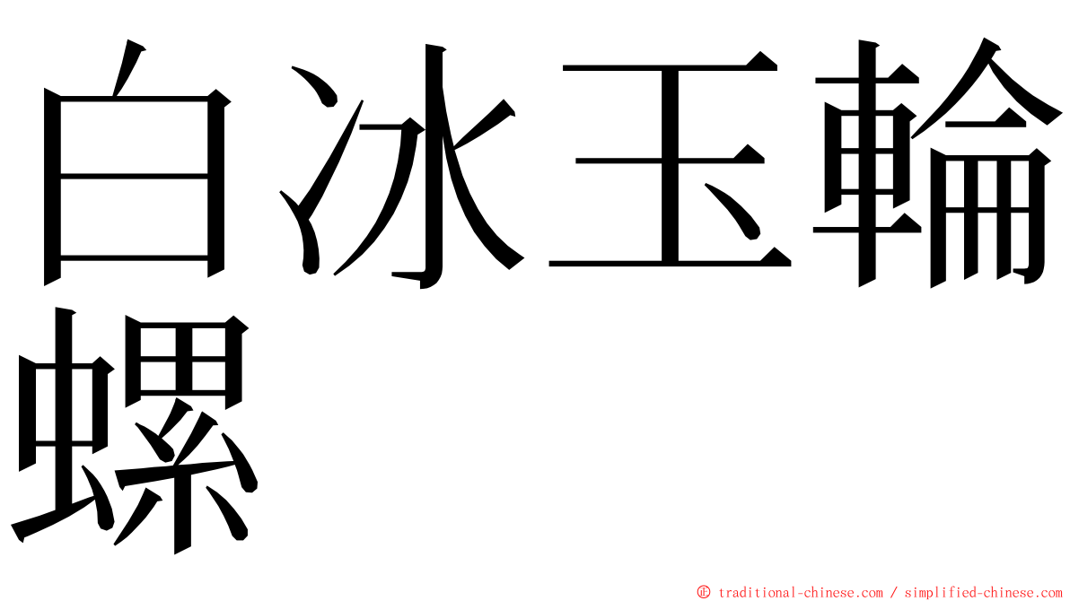 白冰玉輪螺 ming font