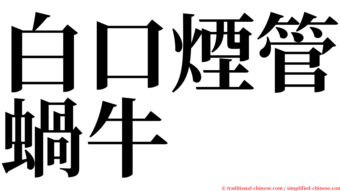 白口煙管蝸牛 serif font