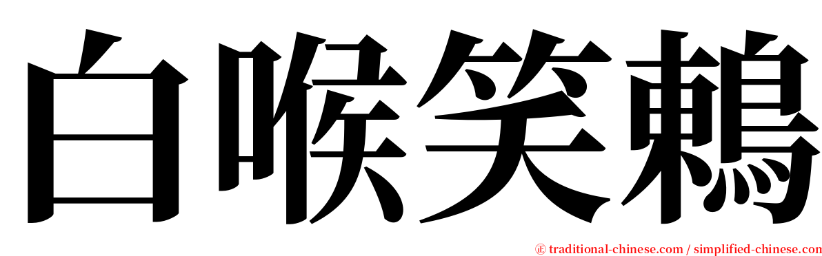 白喉笑鶇 serif font