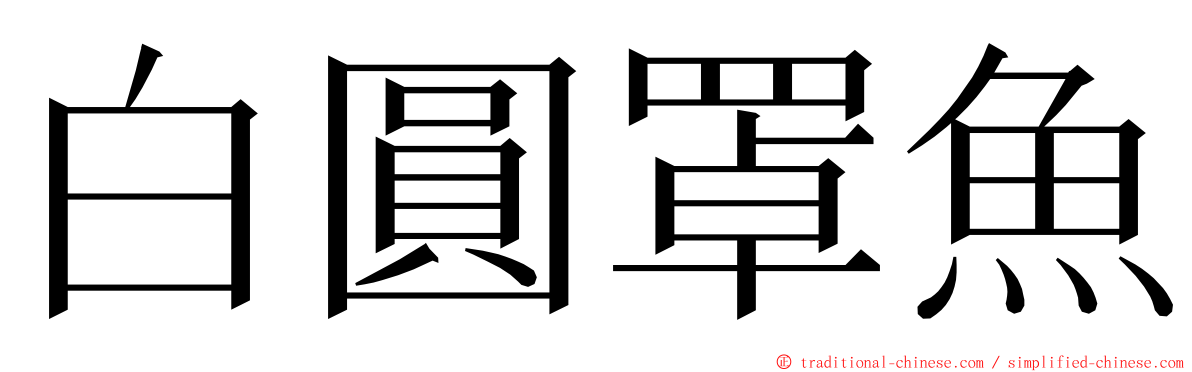 白圓罩魚 ming font