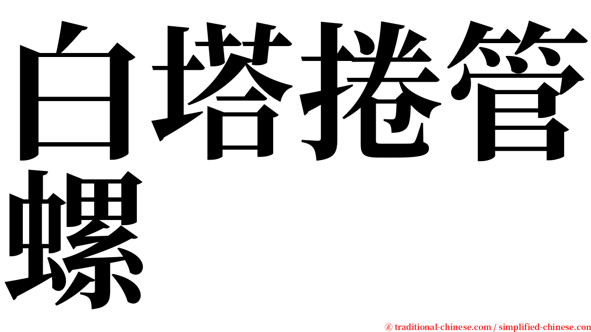 白塔捲管螺 serif font