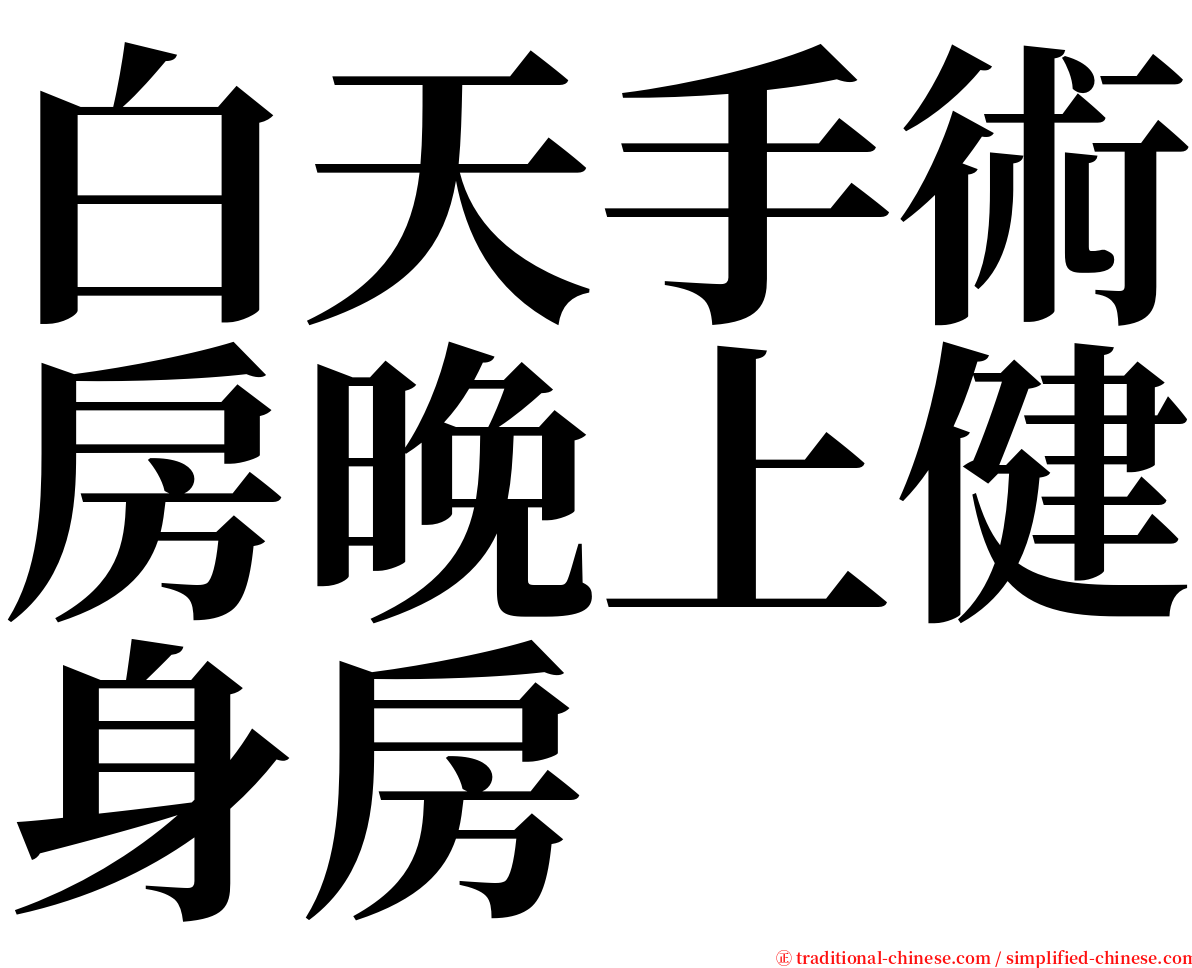 白天手術房晚上健身房 serif font