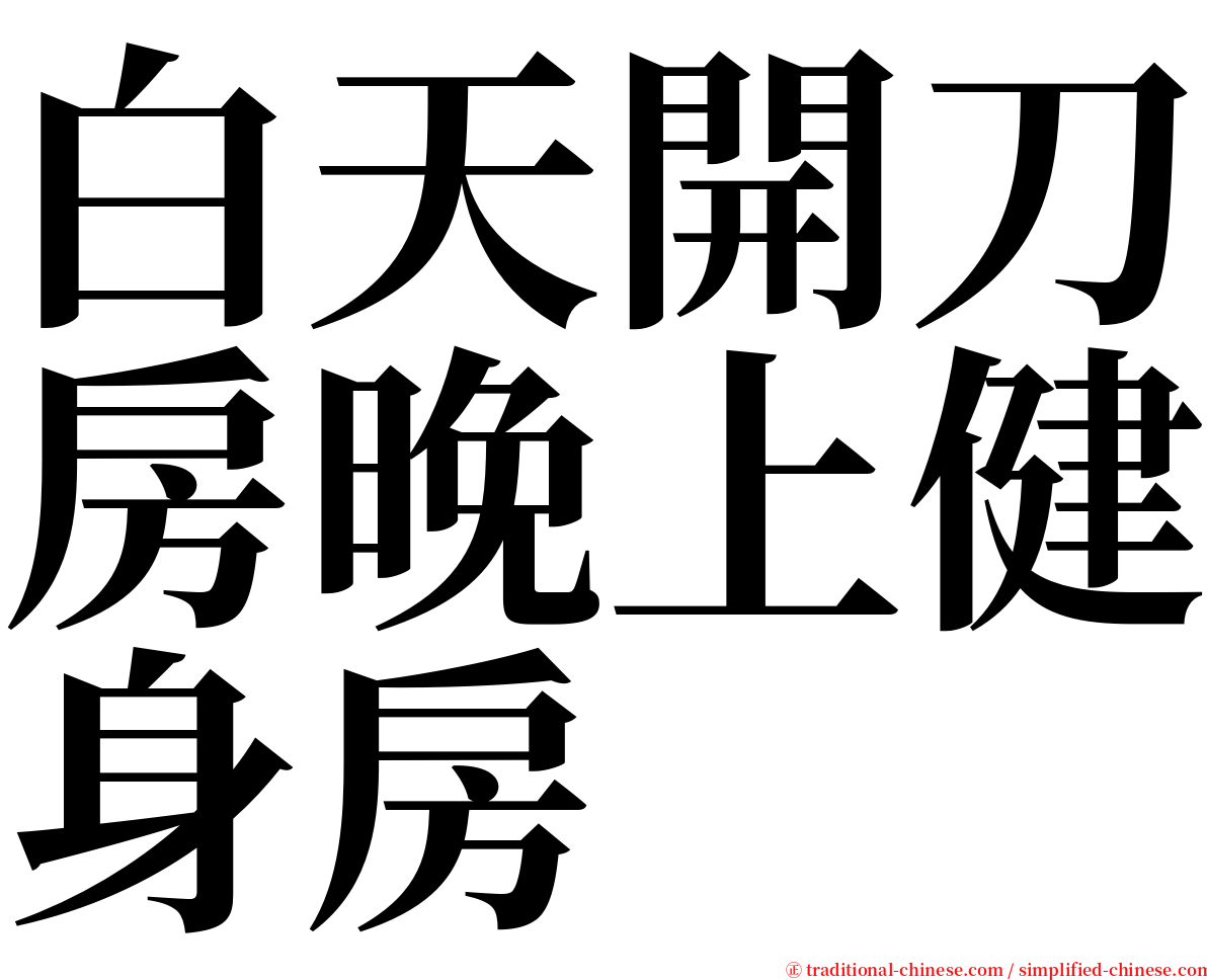 白天開刀房晚上健身房 serif font