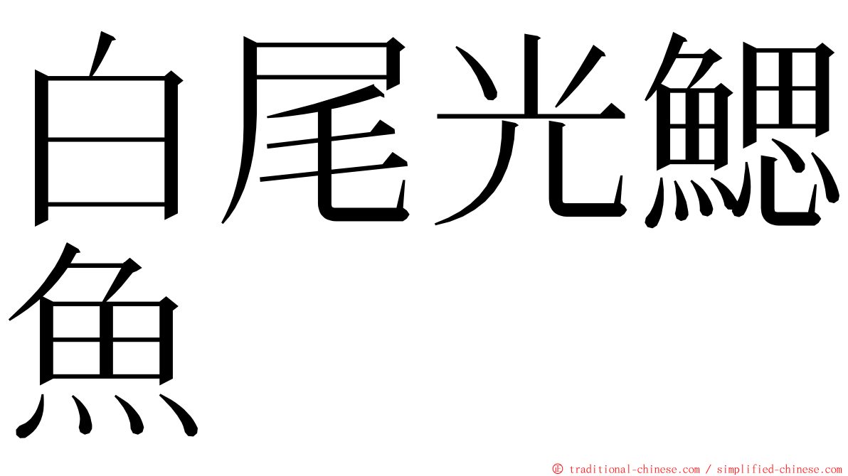 白尾光鰓魚 ming font