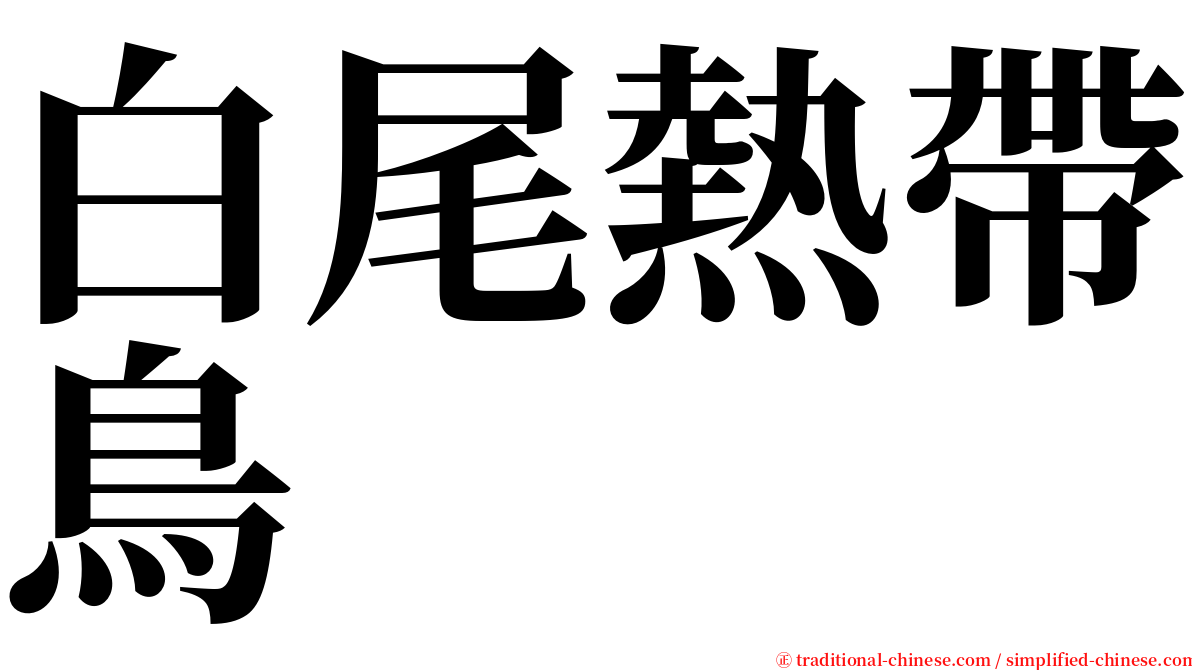 白尾熱帶鳥 serif font