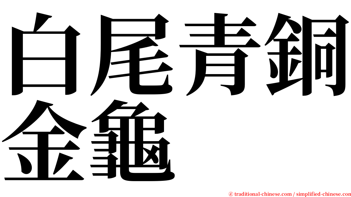 白尾青銅金龜 serif font