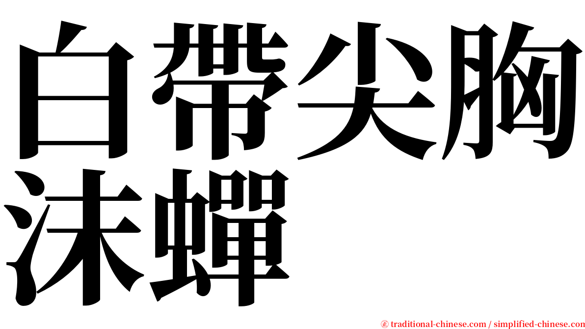 白帶尖胸沫蟬 serif font