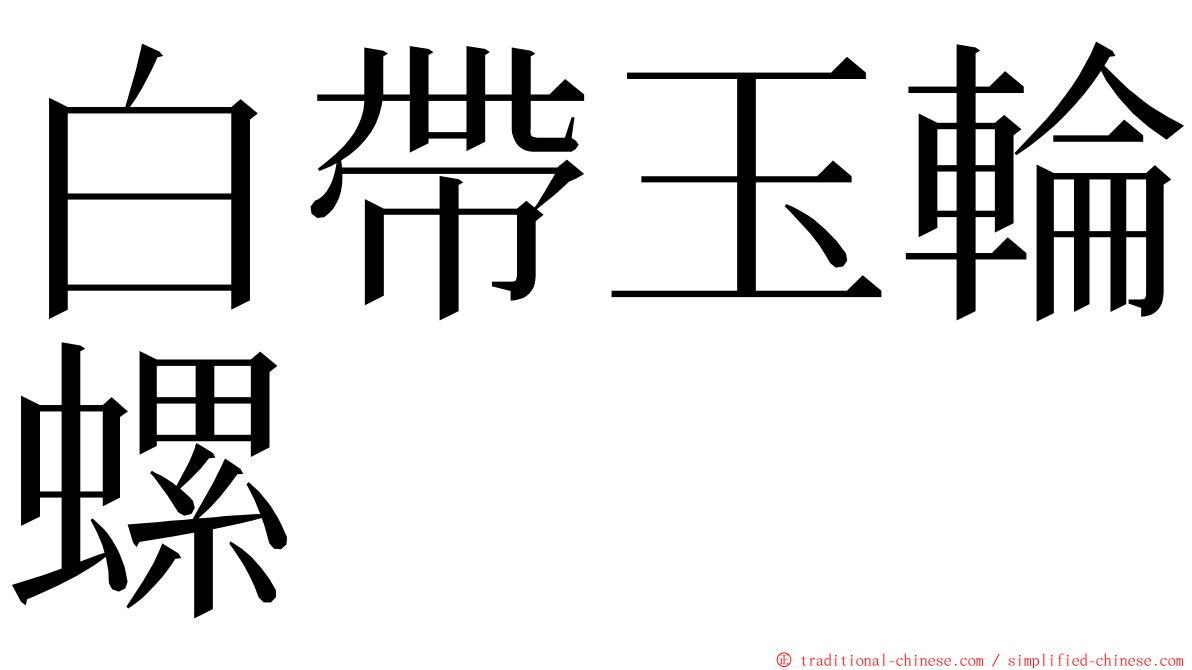 白帶玉輪螺 ming font