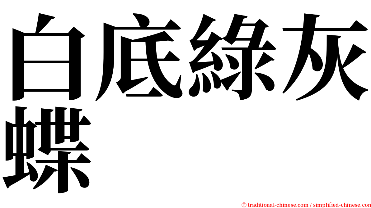 白底綠灰蝶 serif font