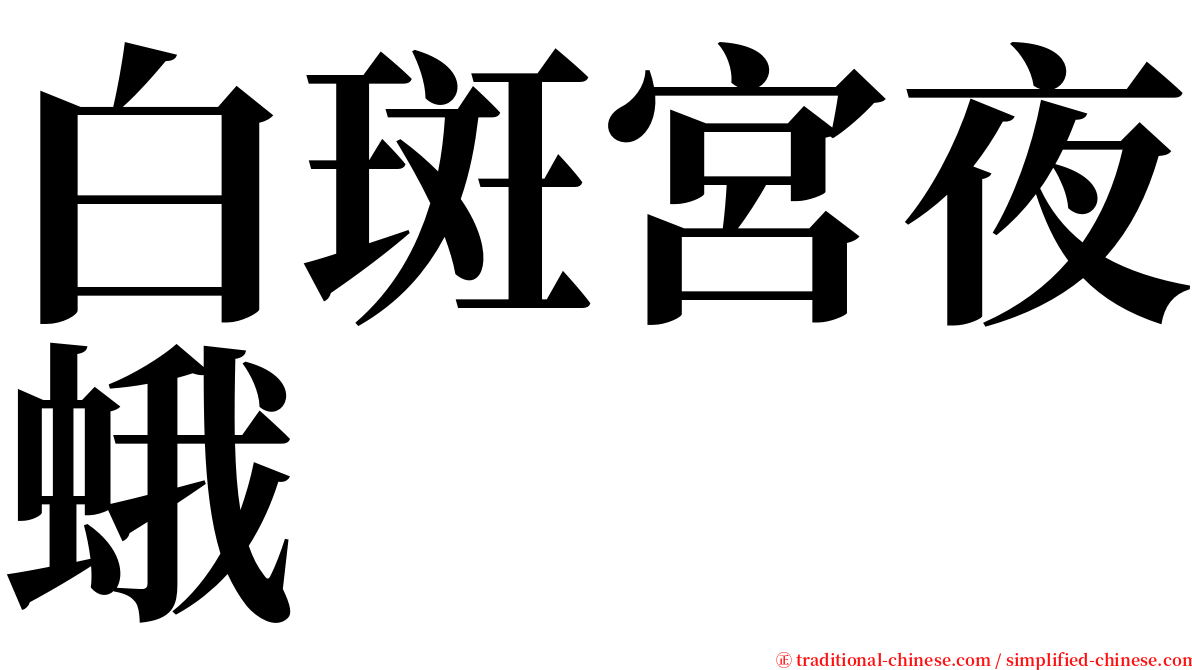 白斑宮夜蛾 serif font