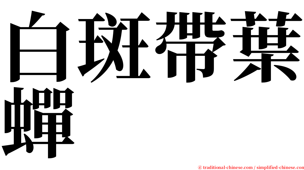 白斑帶葉蟬 serif font