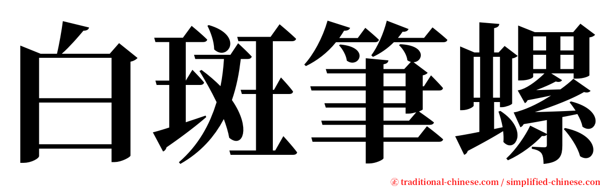 白斑筆螺 serif font